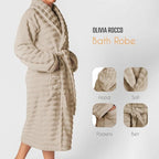 Women's Hydro Ribbed Ultra Soft 100% Cotton Hooded Bath Robes - Joe’s Haven