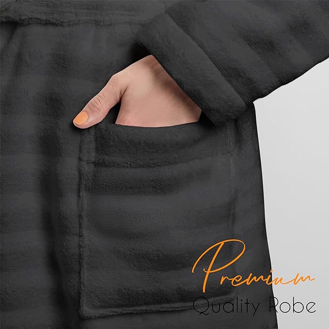 Women's Hydro Ribbed Ultra Soft 100% Cotton Hooded Bath Robes - Joe’s Haven