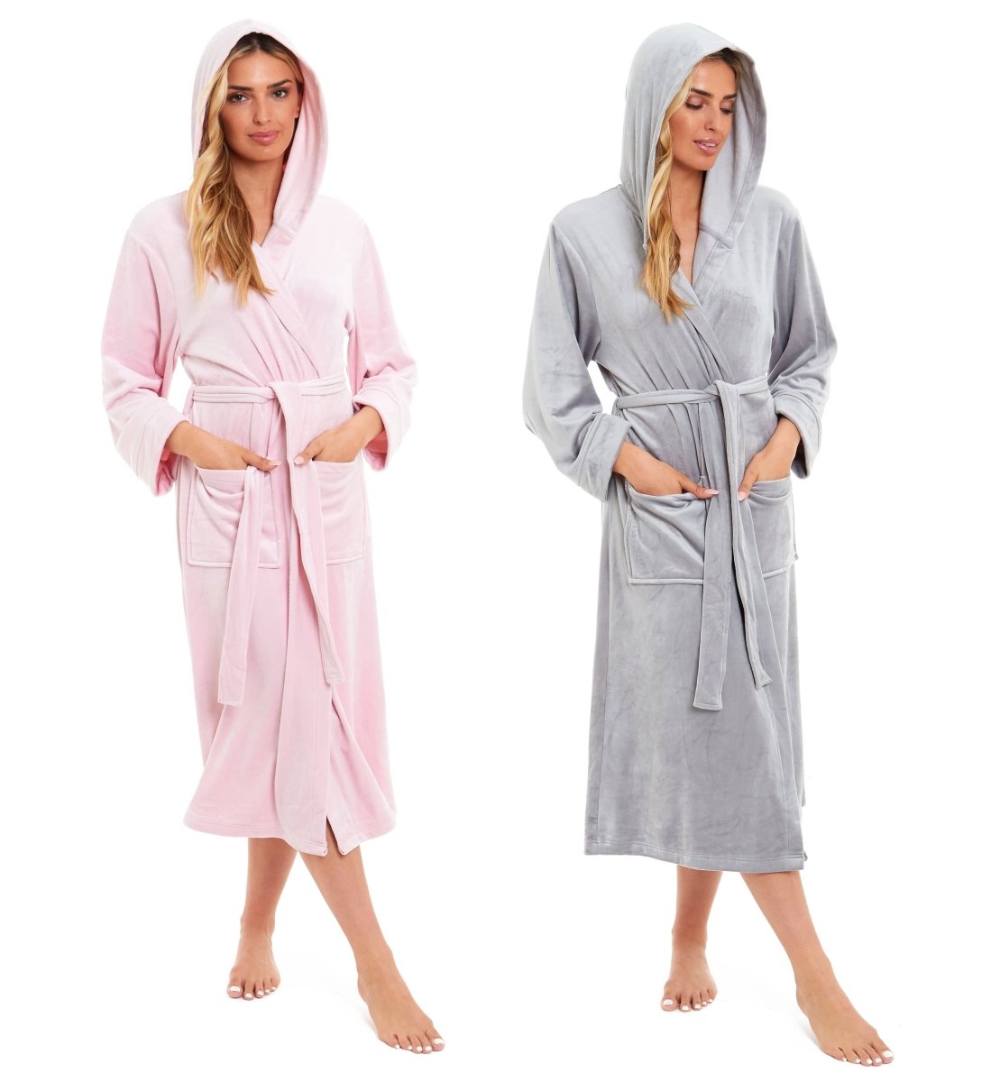 Women's Luxurious Velour Hooded Bathrobe - Joe’s Haven
