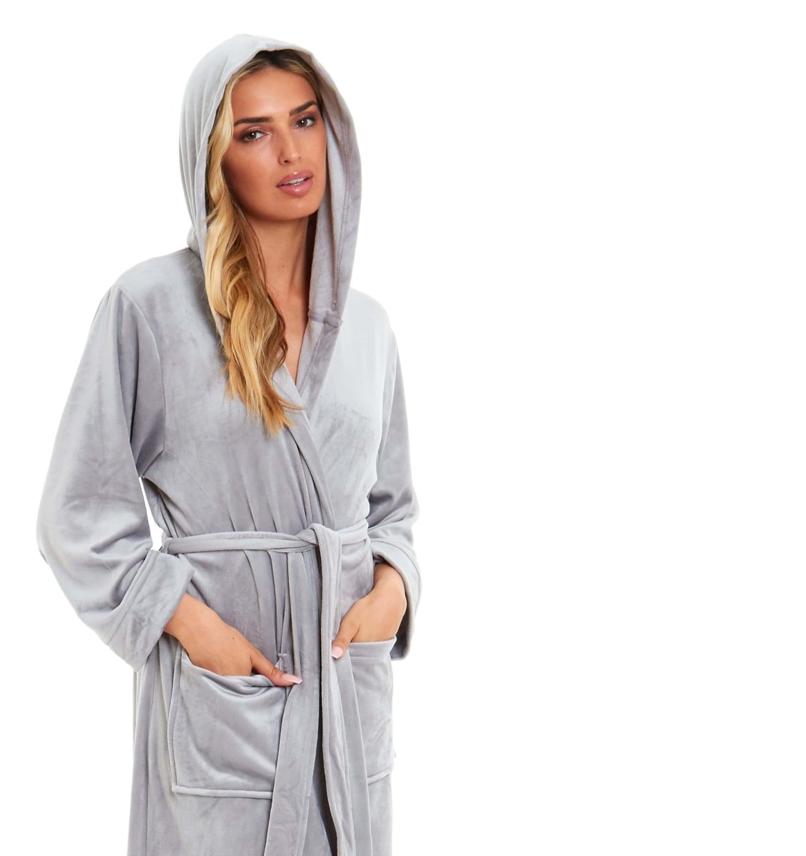 Women's Luxurious Velour Hooded Bathrobe - Joe’s Haven