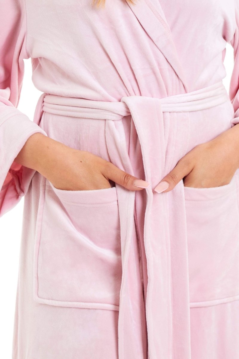 Women's Luxurious Velour Hooded Bathrobe - Joe’s Haven
