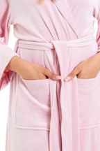 Women's Luxurious Velour Hooded Bathrobe - Joe’s Haven