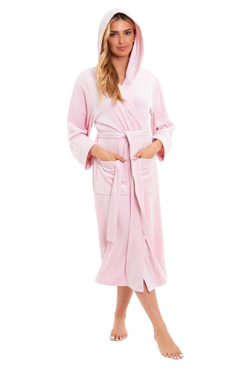 Women's Luxurious Velour Hooded Bathrobe - Joe’s Haven