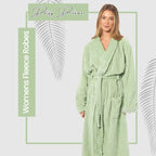 OLIVIA ROCCO Womens Luxury Waffle Fleece Robe Belted Long Dressing Gown With Pockets - Joe’s Haven