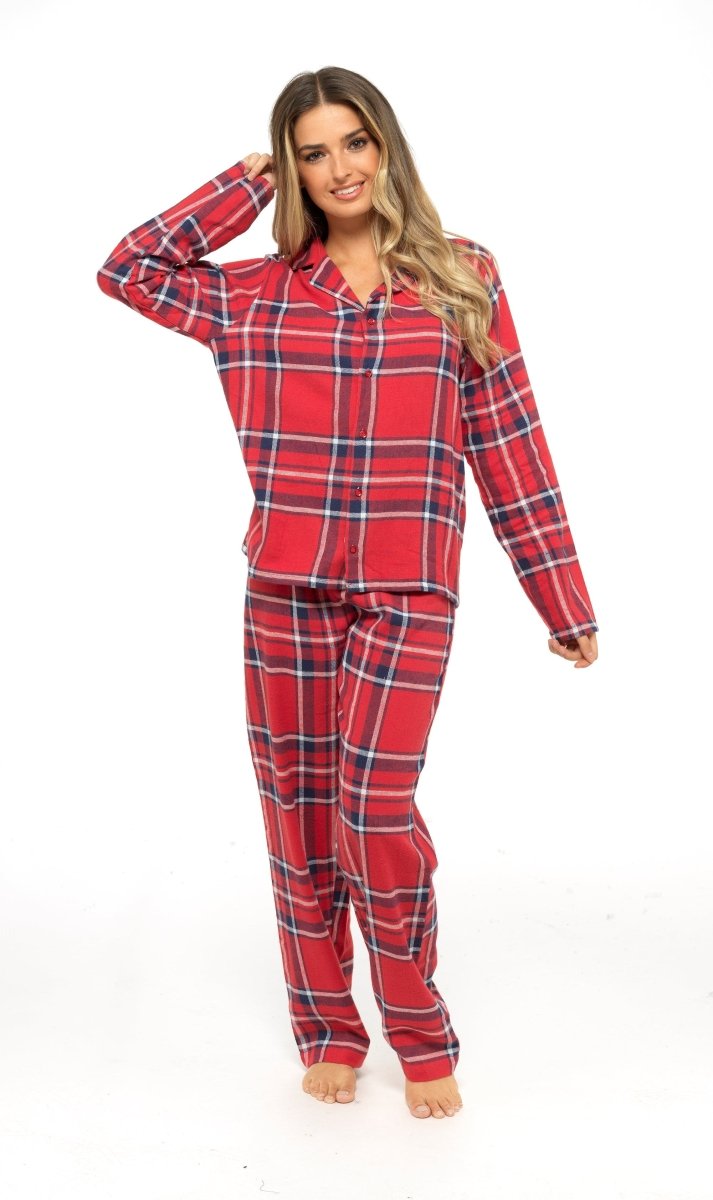 Women's Soft Cotton Flannelette Check Pyjama Set - Joe’s Haven