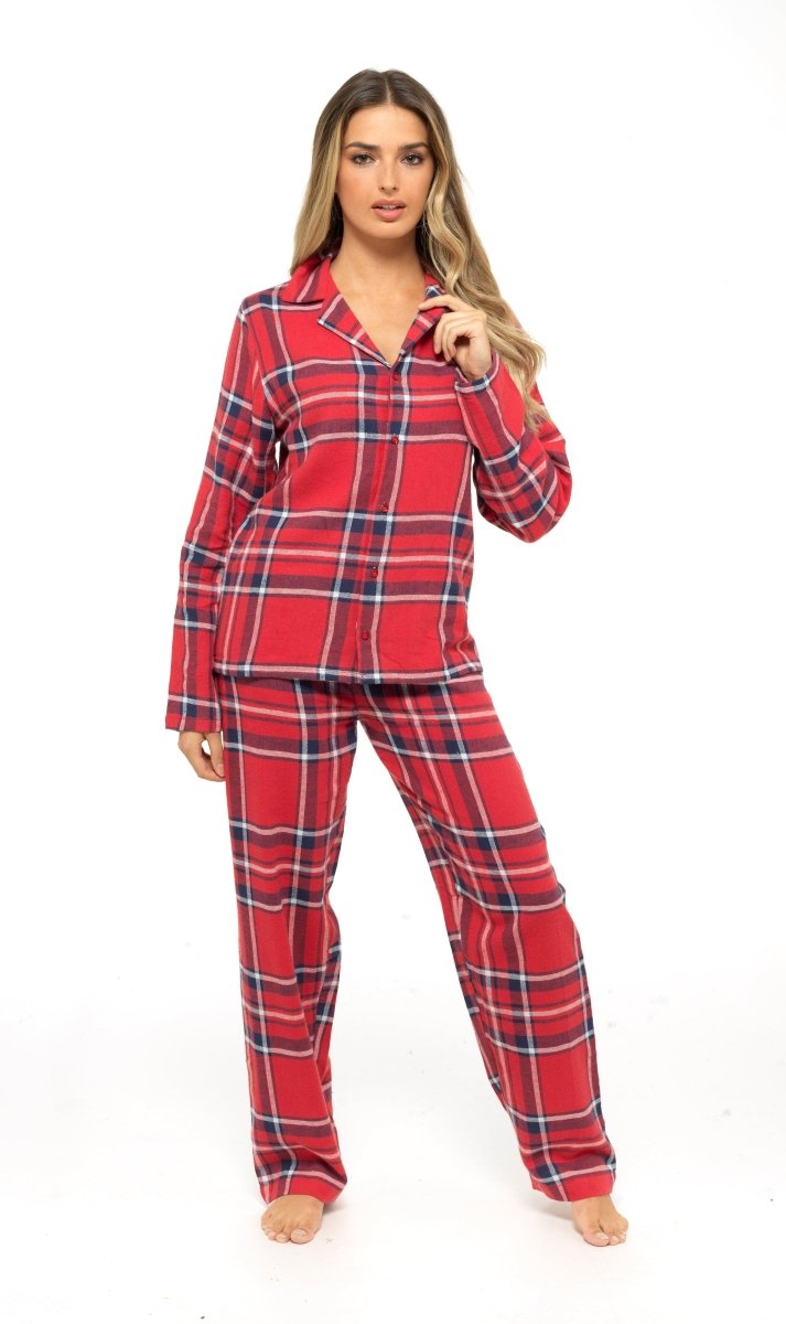 Women's Soft Cotton Flannelette Check Pyjama Set - Joe’s Haven