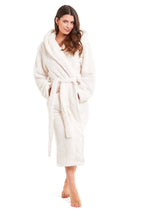 Women's Super - Soft Cream Snuggle Fleece Dressing Gown - Joe’s Haven