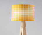 Yellow with White Geometric Stripes Lampshade, Ceiling or Table Lamp Shade - Joe’s Haven