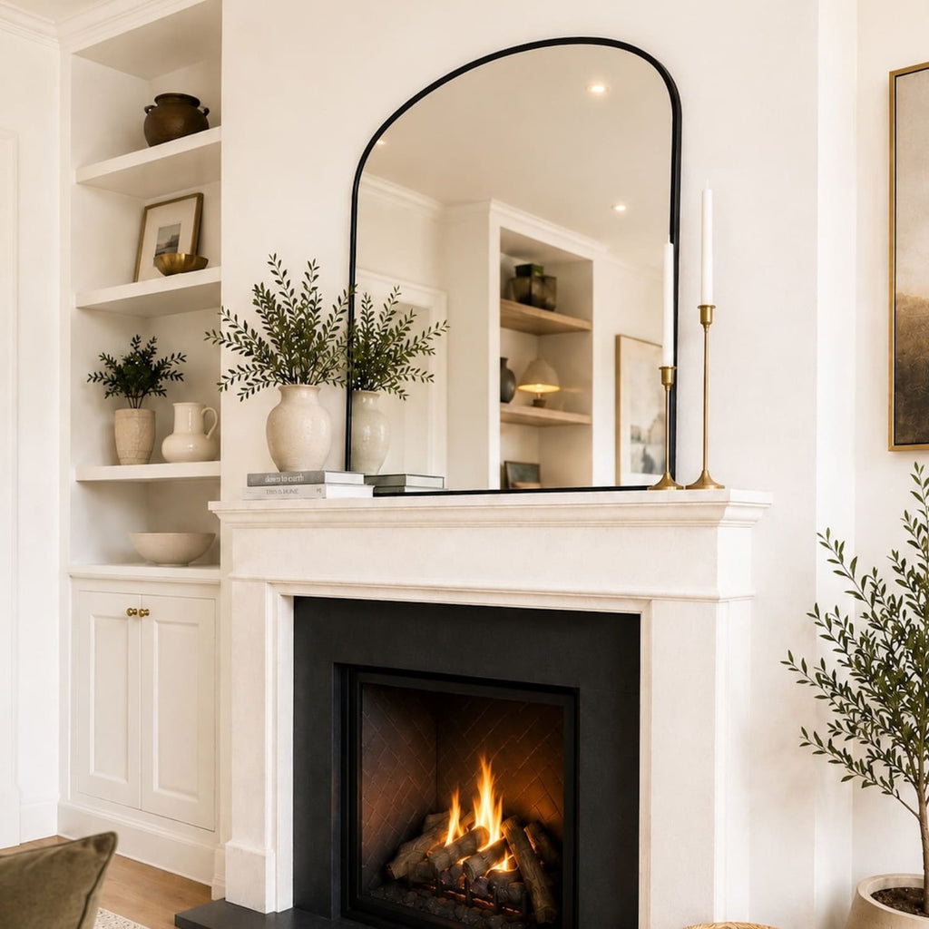Yoko - Black Metal Gentle Arch Mirror - 120cm x 95cm - Joe’s Haven