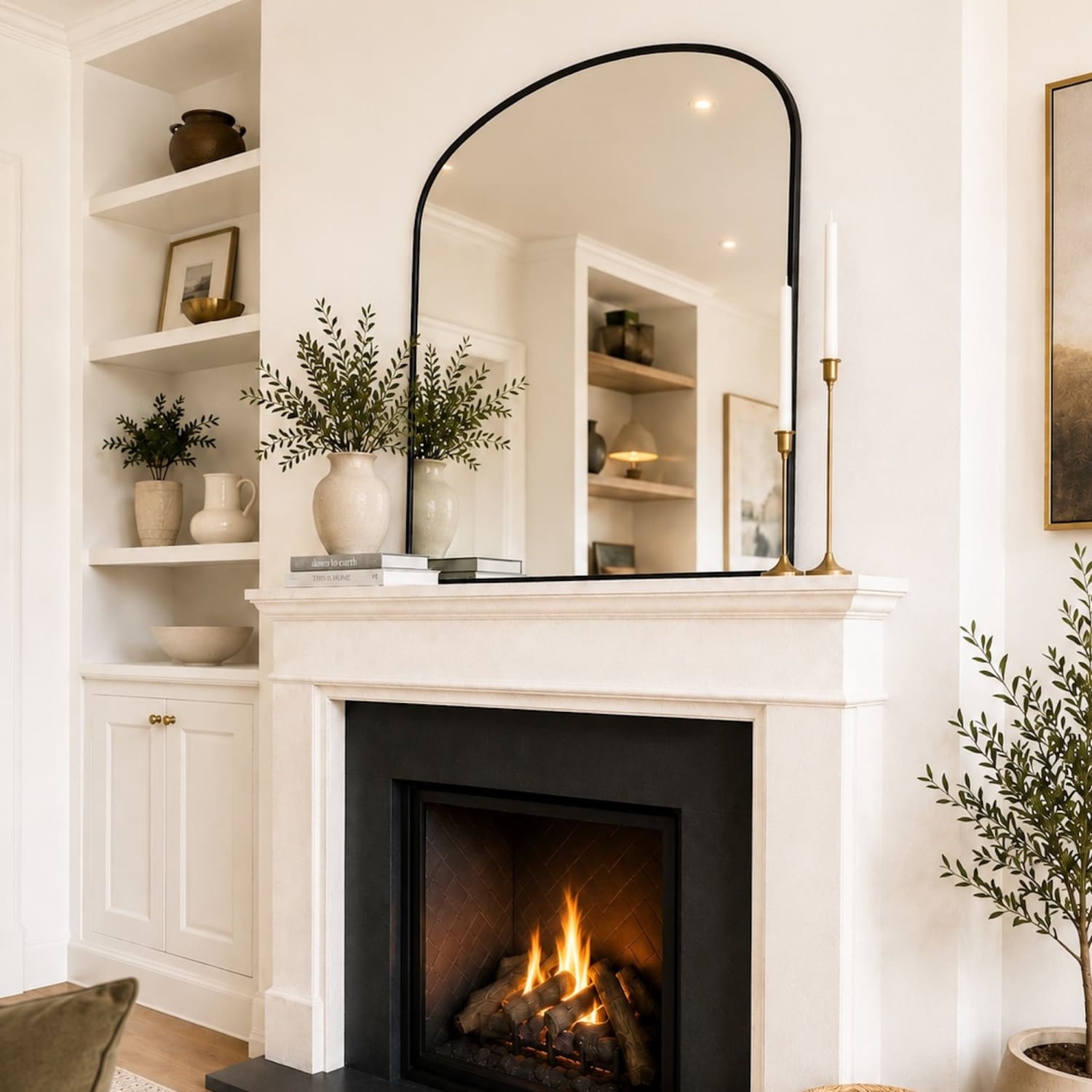 Yoko - Black Metal Gentle Arch Mirror - 120cm x 95cm - Joe’s Haven