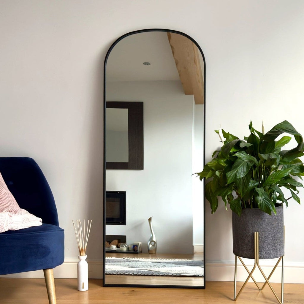 Yoko - Black Metal Gentle Arch Mirror - 160cm x 60cm - Joe’s Haven