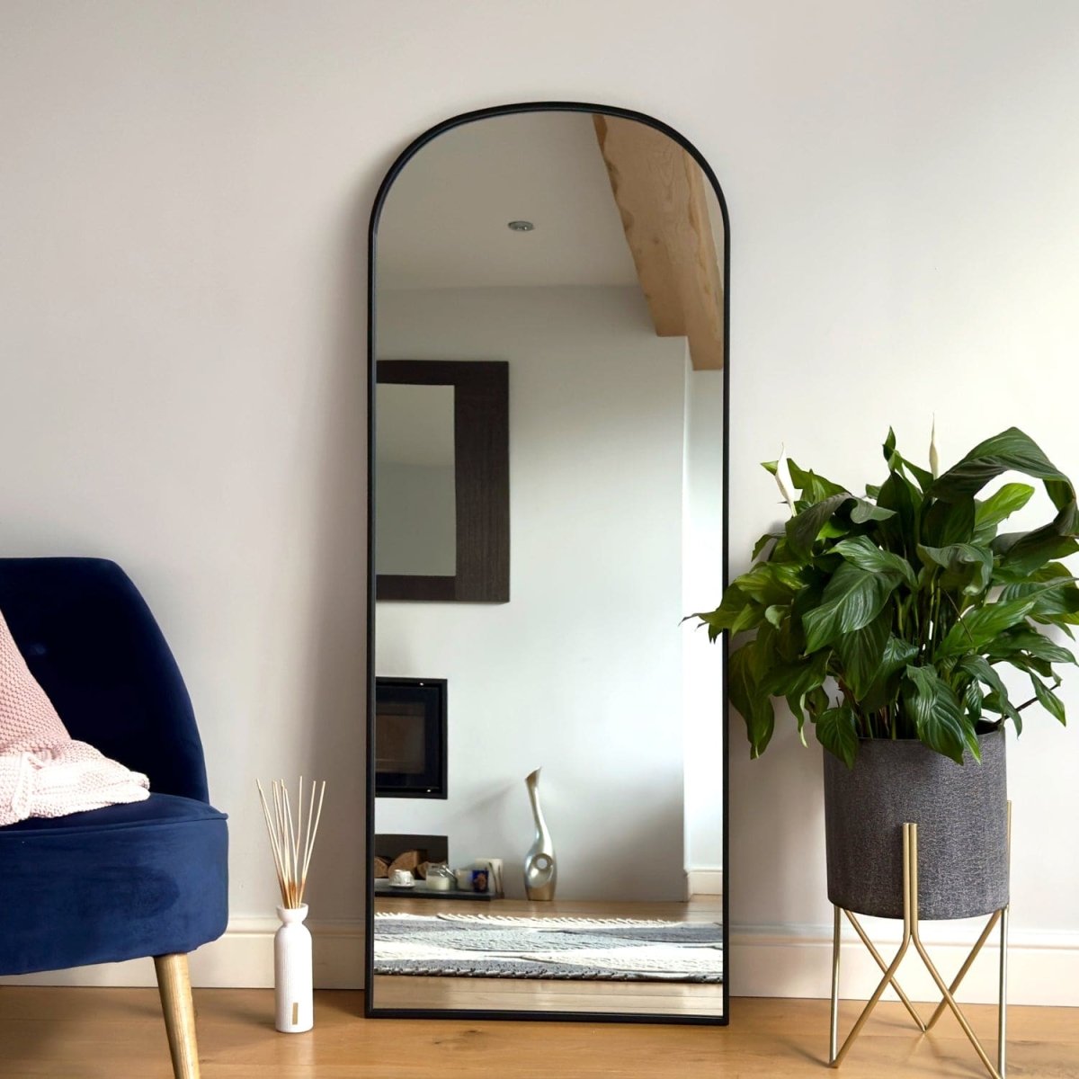 Yoko - Black Metal Gentle Arch Mirror - 160cm x 60cm - Joe’s Haven
