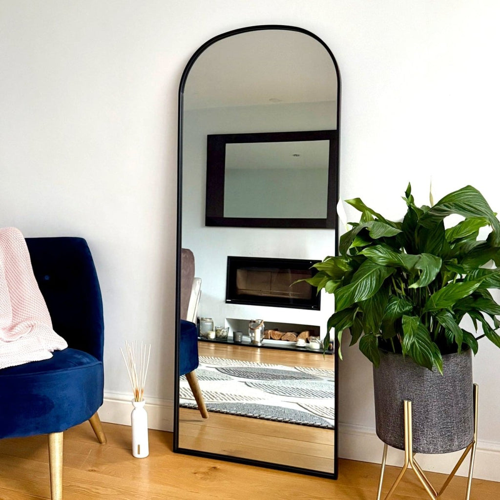 Yoko - Black Metal Gentle Arch Mirror - 160cm x 60cm - Joe’s Haven