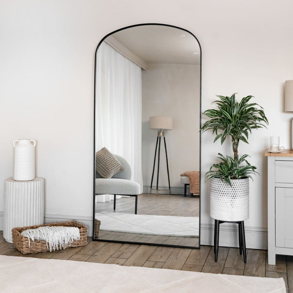 Yoko - Full Length Black Metal Gentle Arch Mirror - 180cm x 90cm - Joe’s Haven