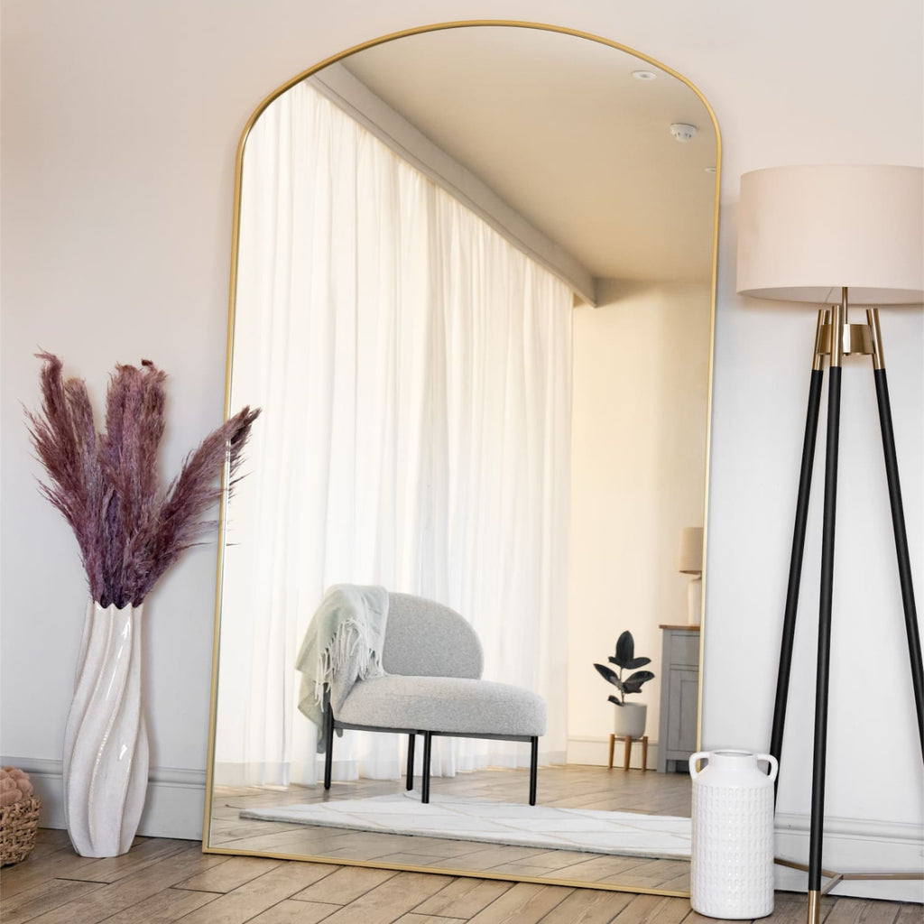 Yoko - Full Length Gold Metal Gentle Arch Mirror - 180cm x 90cm. - Joe’s Haven