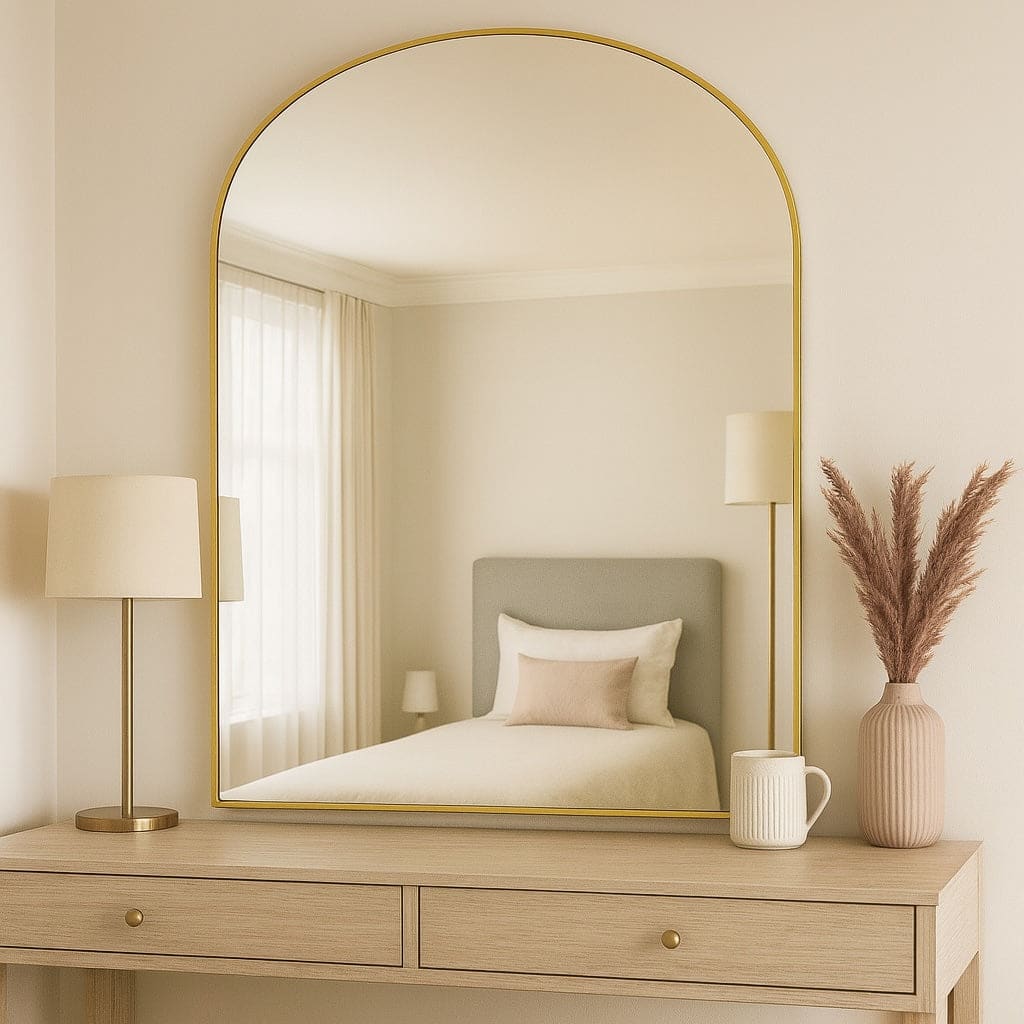 Yoko - Gold Metal Gentle Arch Mirror - 120cm x 95cm - Joe’s Haven