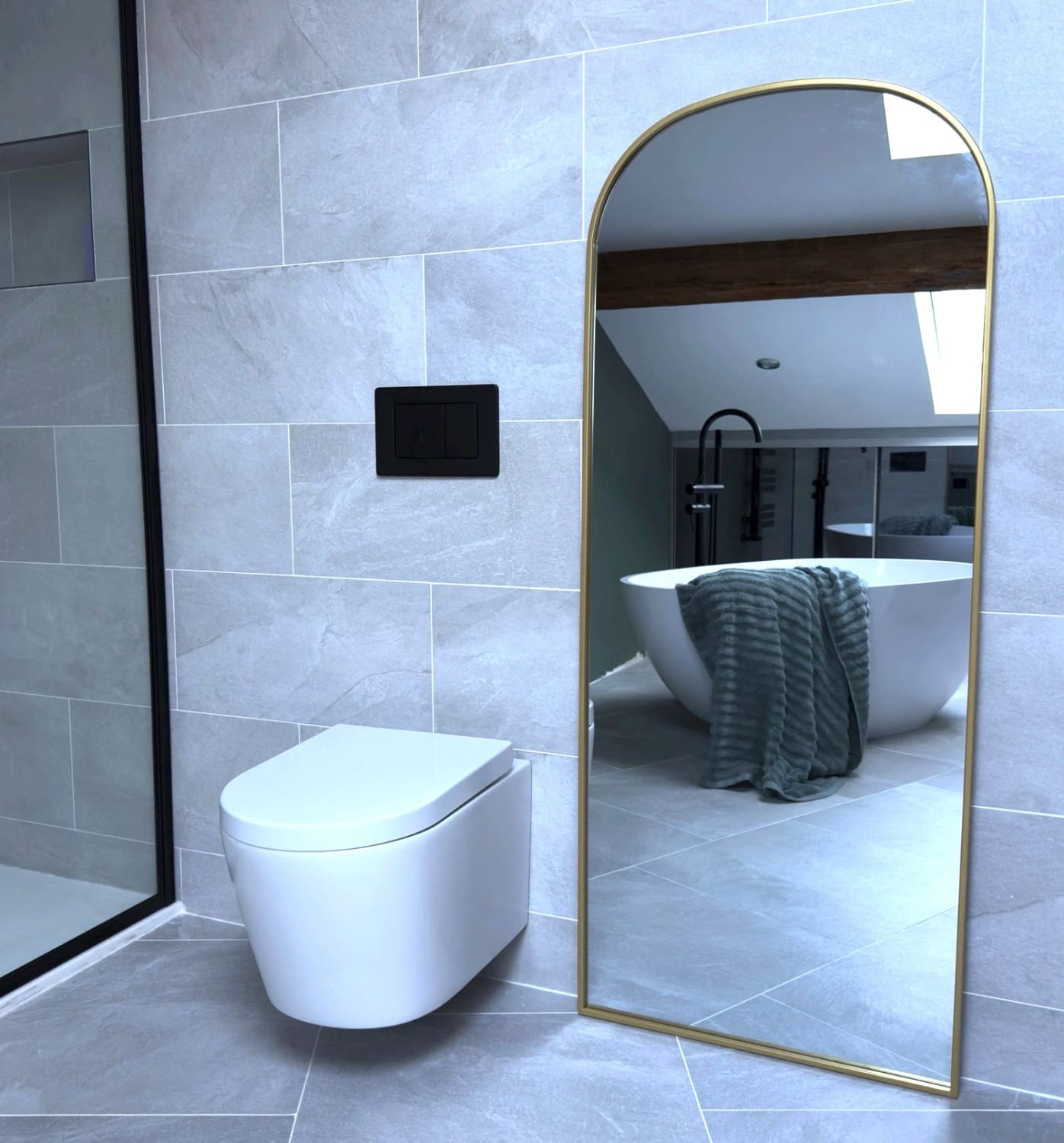 Yoko - Gold Metal Gentle Arch Mirror - 160cm x 60cm - Joe’s Haven